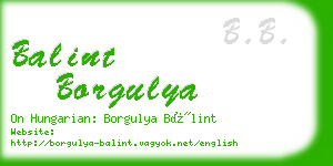 balint borgulya business card